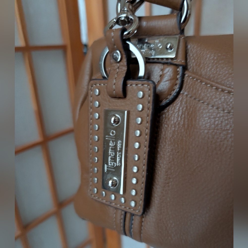 Italian Leather Brown Shoulder Crossbody Bag | Satchel by Tignanello *Imperfect - Picture 3 of 15